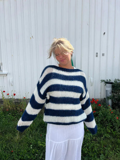 Navy Anna Olympia Knit Sweater