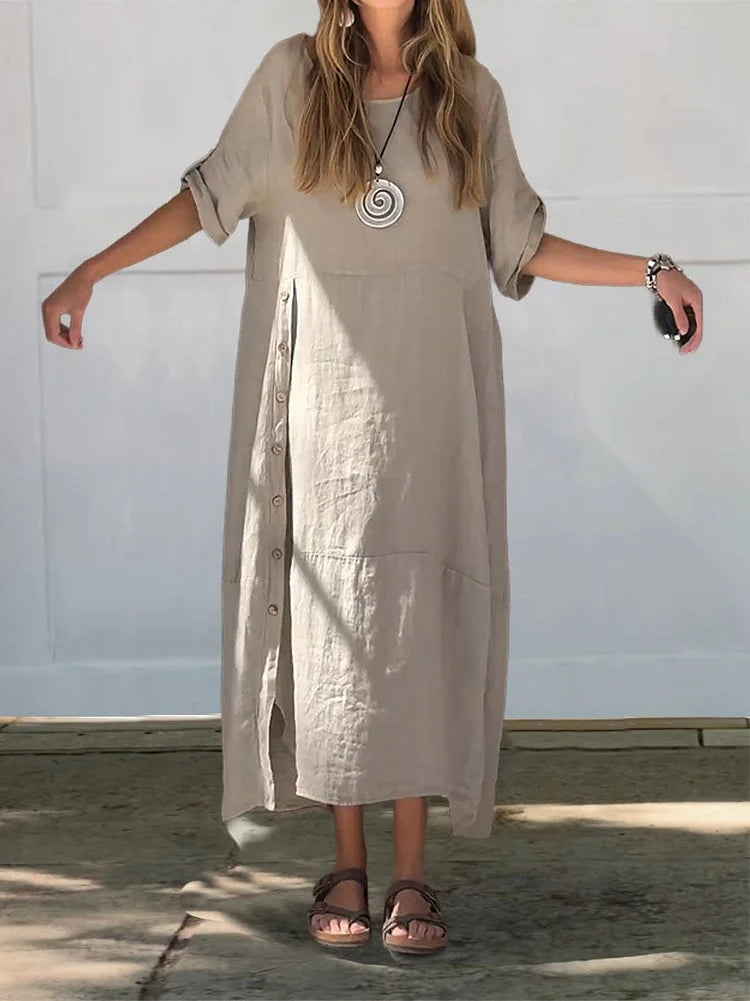 Vera-Cotton Linen Dress